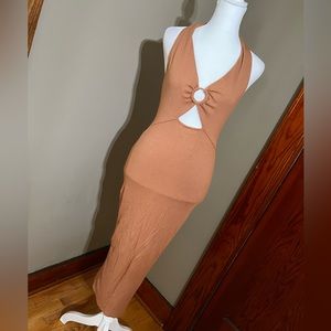 Hello Molly Halter Dress - Tan